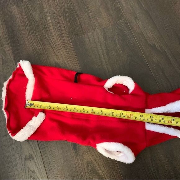 PET clothes Christmas Santa costume for cat and small dog cute red white hooded - Picture 5 of 8